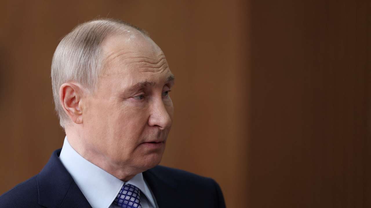Russia's President Putin speaks with journalists in Moscow