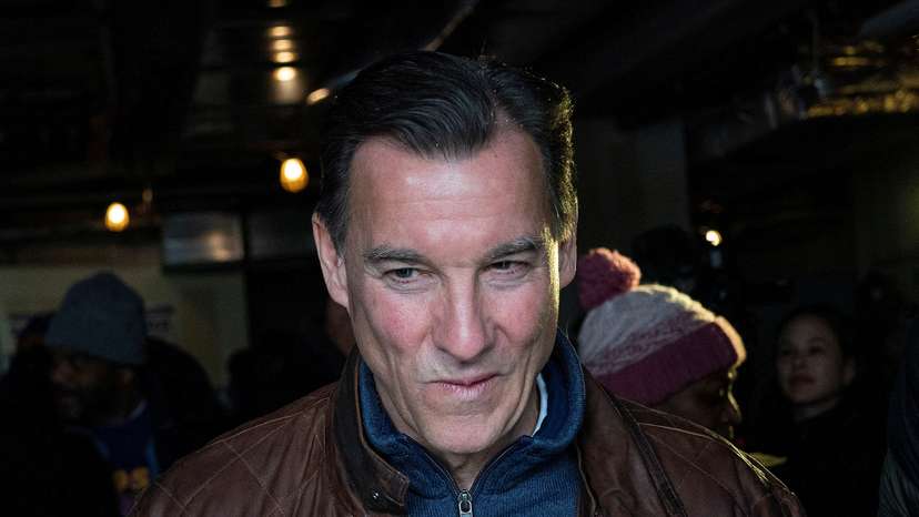 Democratic congressional candidate for New York's 3rd congressional district, Tom Suozzi campaigns in Westbury, New York