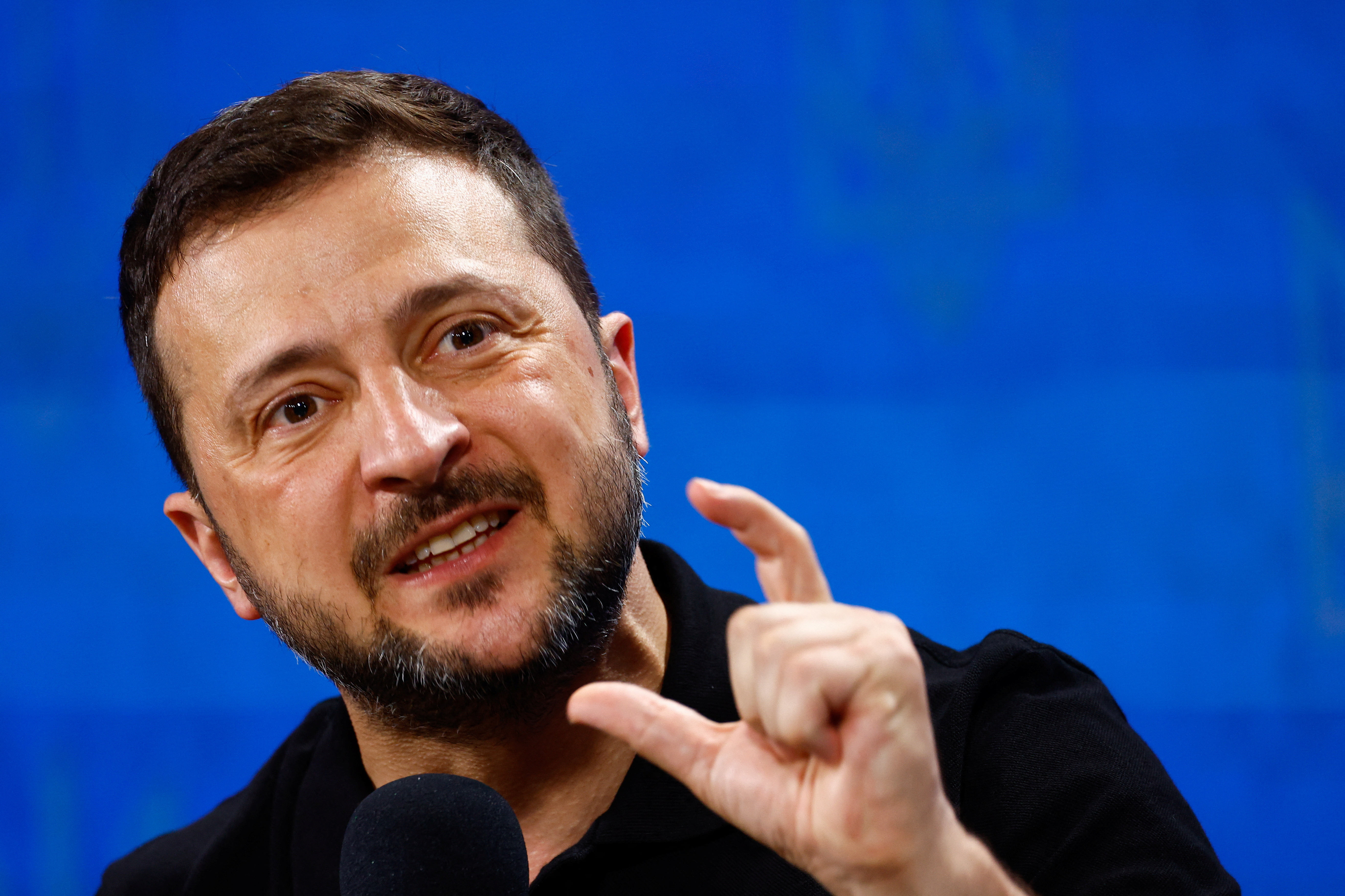 Ukraine's President Zelenskiy holds a press conference, in Kyiv