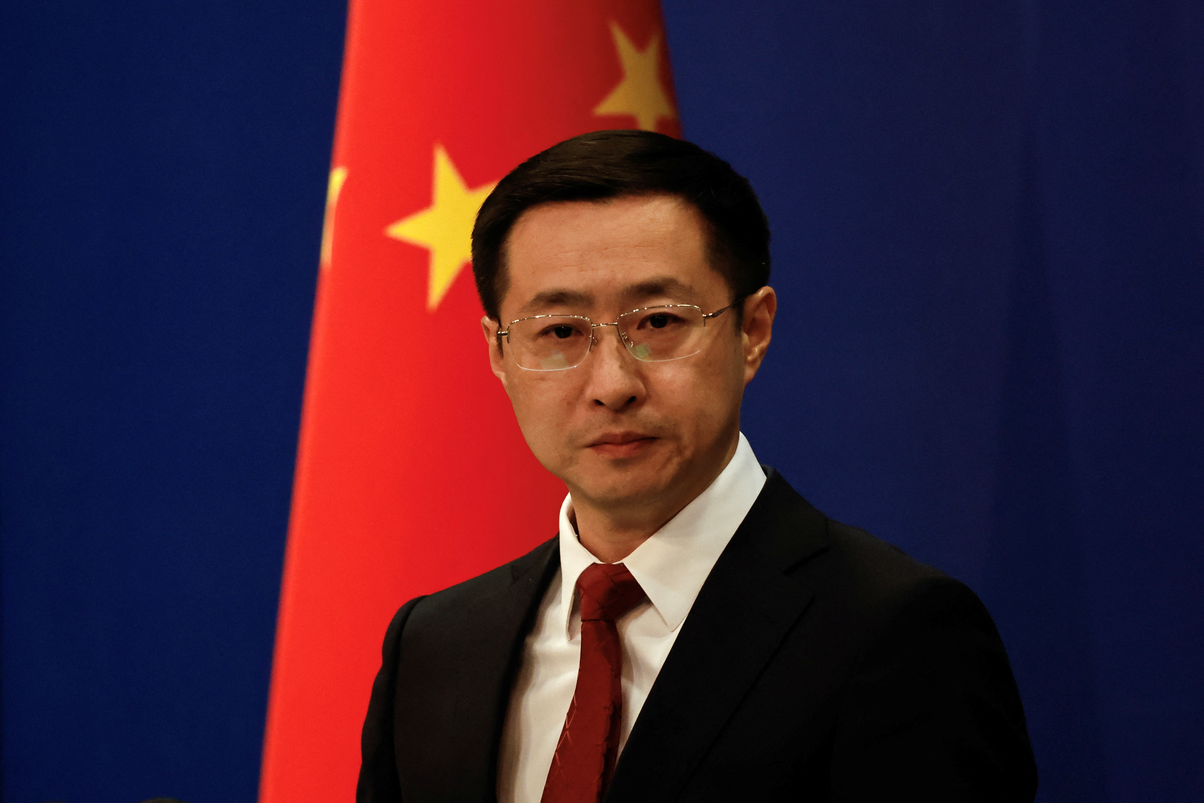 Chinese Foreign Ministry spokesperson Lin Jian attends a press conference in Beijing