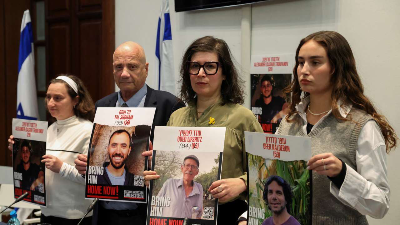 A delegation of Israeli hostages released by Hamas holds press conference