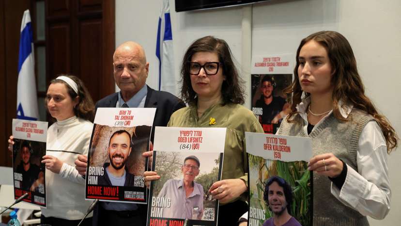A delegation of Israeli hostages released by Hamas holds press conference