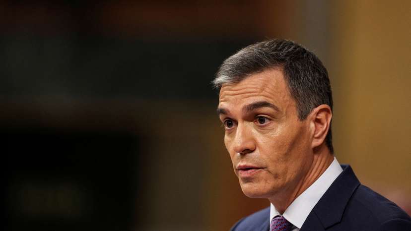 FILE PHOTO: Spanish Prime Minister Sanchez attends a plenary session of the lower house of the Spanish parliament, in Madrid