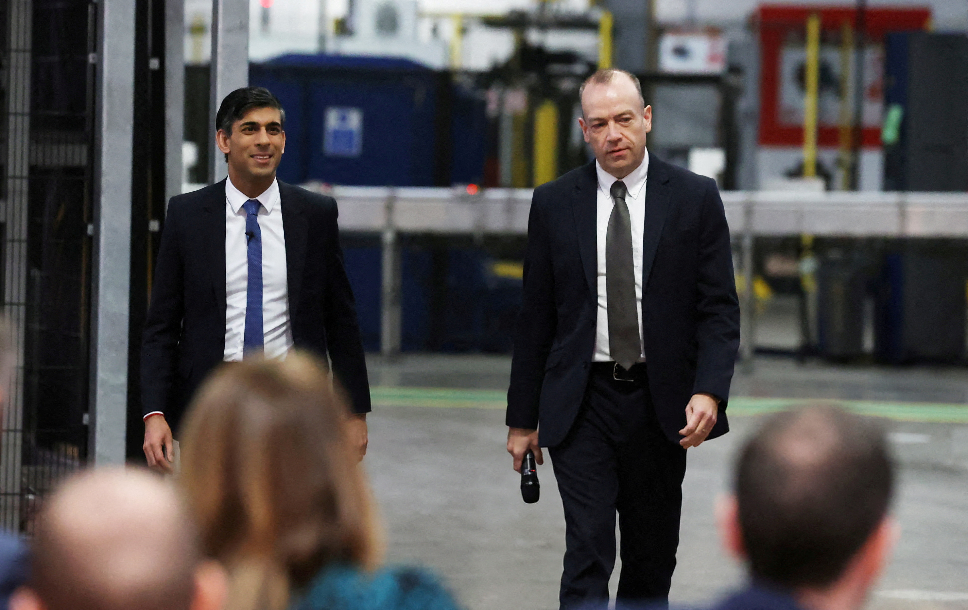 British PM Rishi Sunak heads meets Belfast businesses, in Northern Ireland