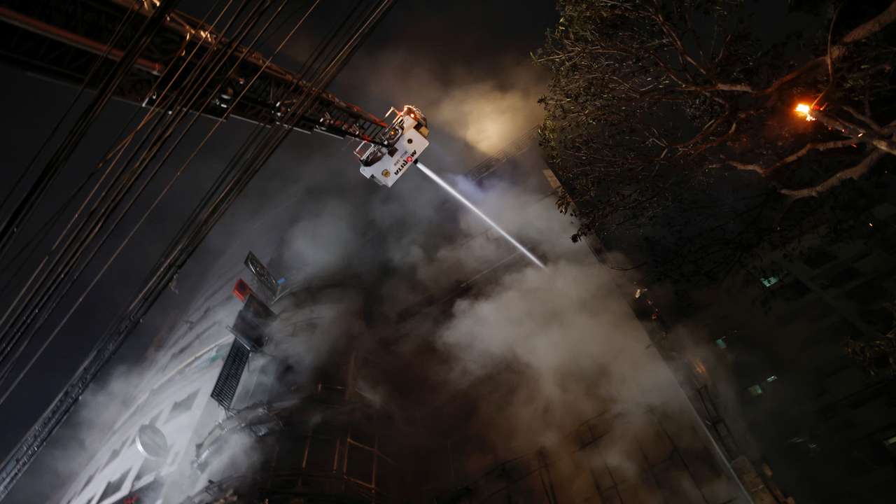 Fire broke out in a multi storey building in Dhaka