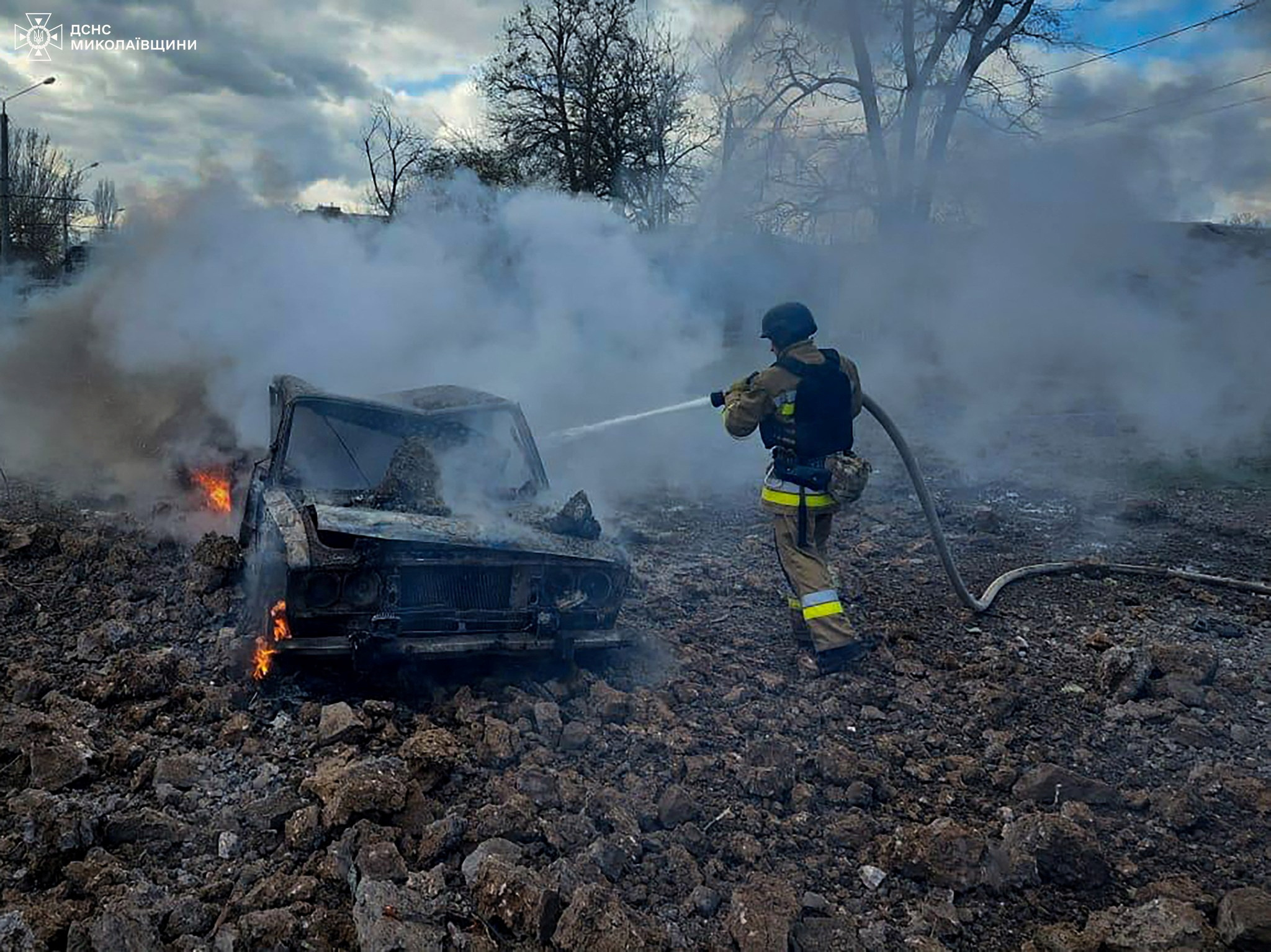 Aftermath of a Russian missile attack in Mykolaiv