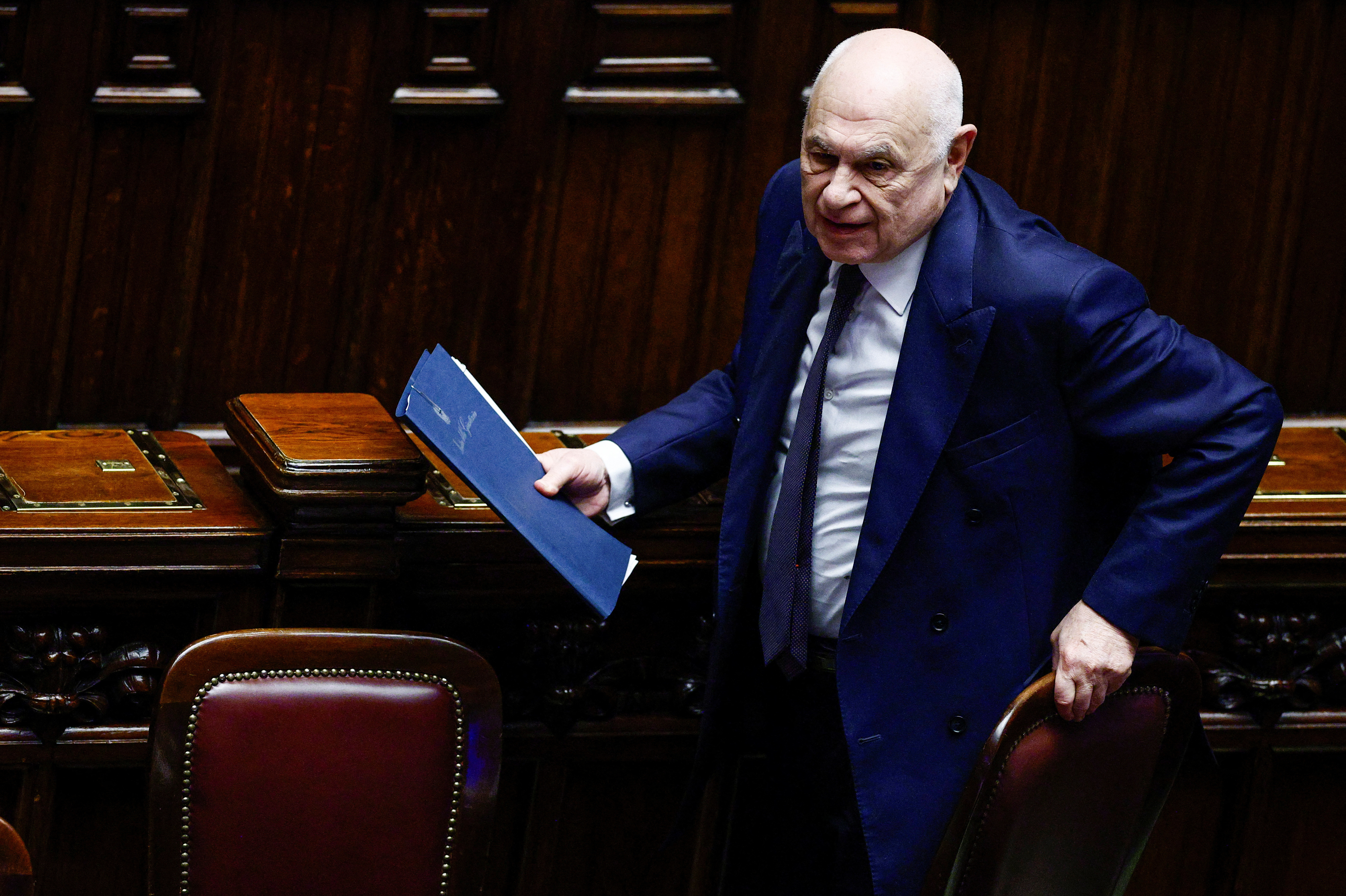 Italy's Interior Minister Piantedosi and Justice Minister Nordio address the lower house of parliament, in Rome