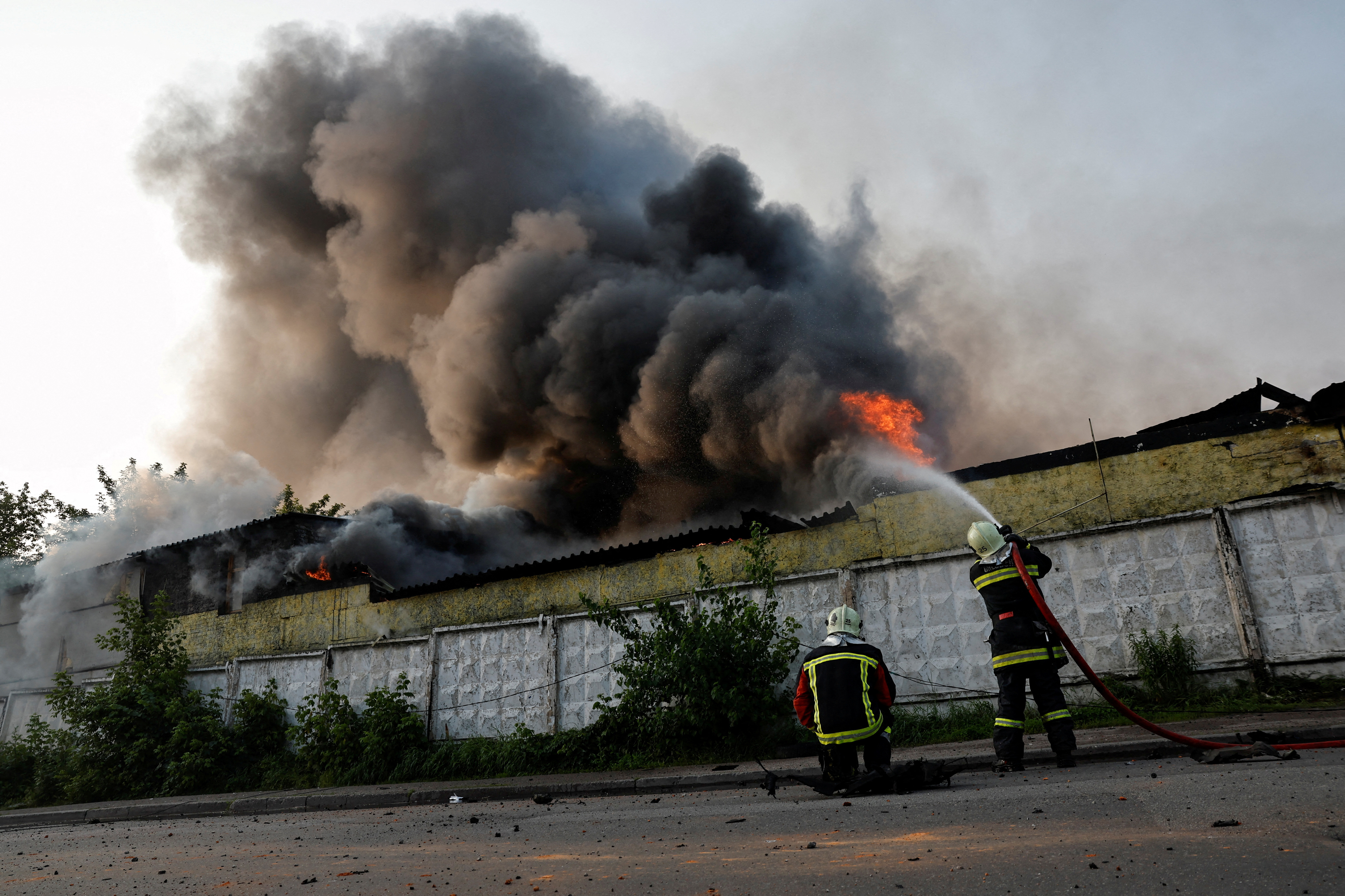 Aftermath of a Russian drone attack in Kyiv