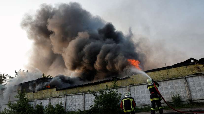 Aftermath of a Russian drone attack in Kyiv