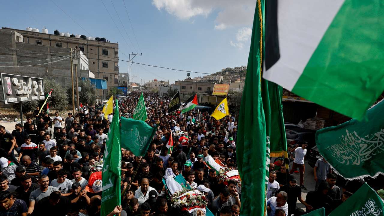 FILE PHOTO: Funeral of a Palestinians killed in clashes with Israeli settlers near Nablus