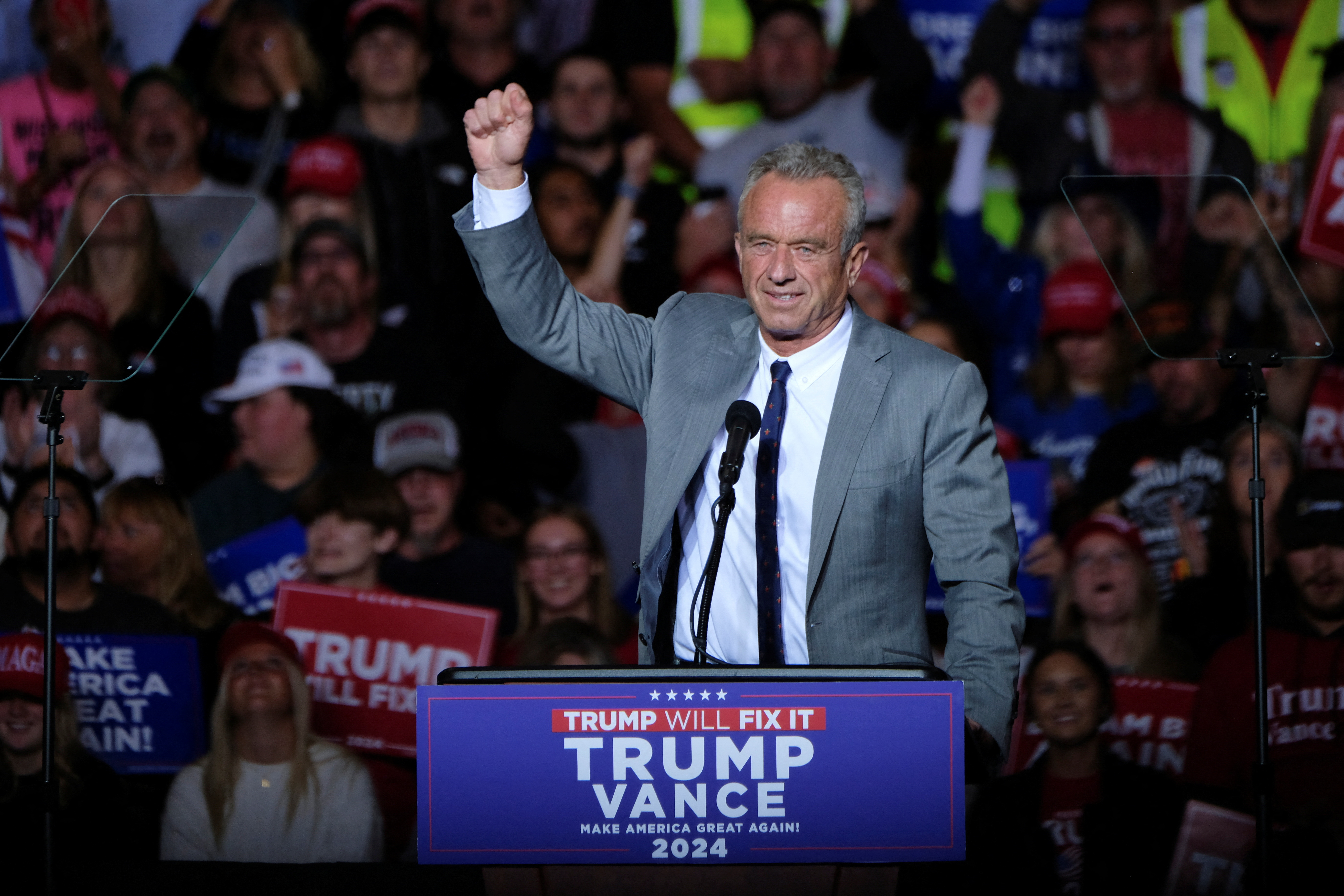 Republican presidential nominee and former U.S. President Donald Trump campaigns in Milwaukee, Wisconsin