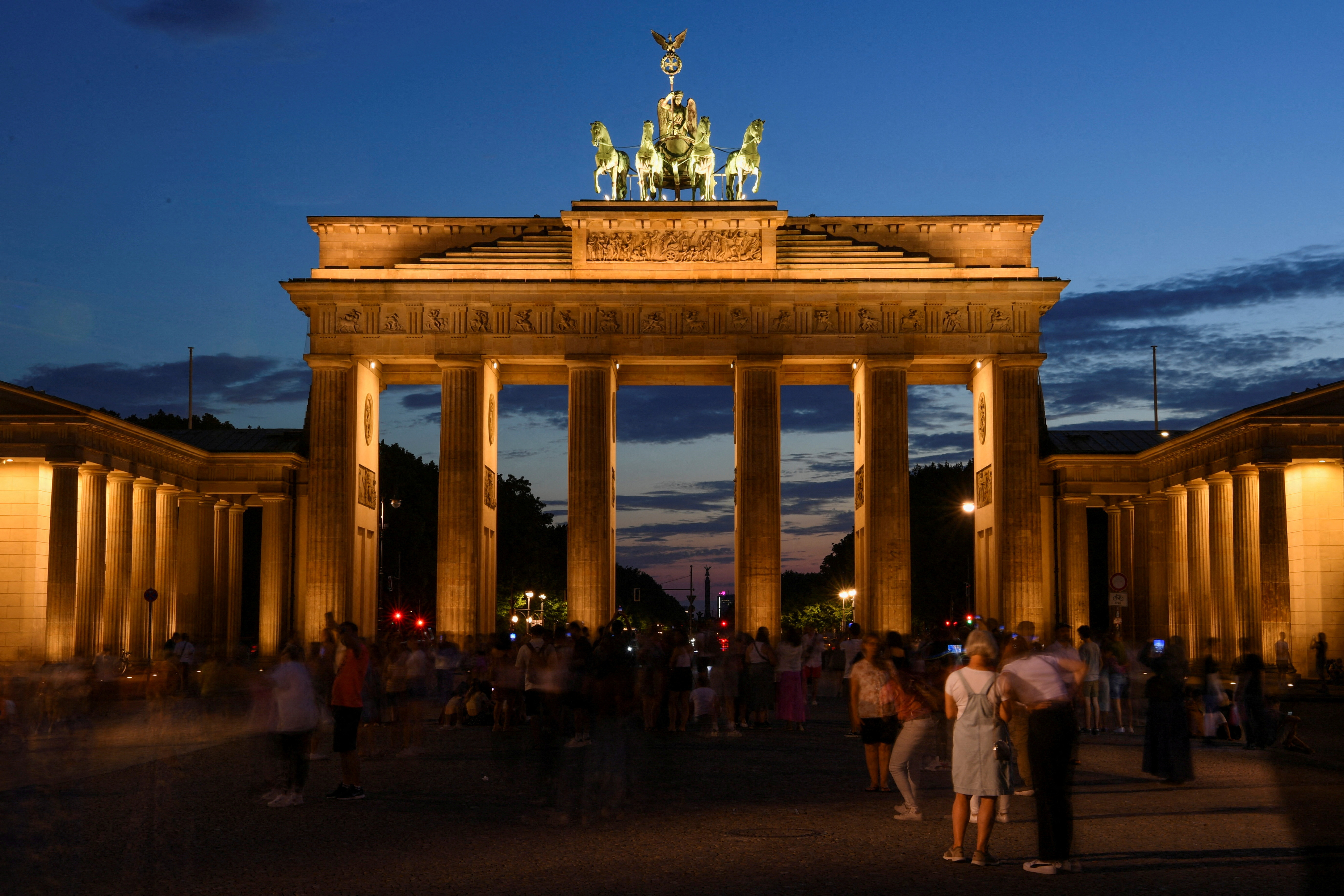 FILE PHOTO: Facade lighting of landmarks in Berlin