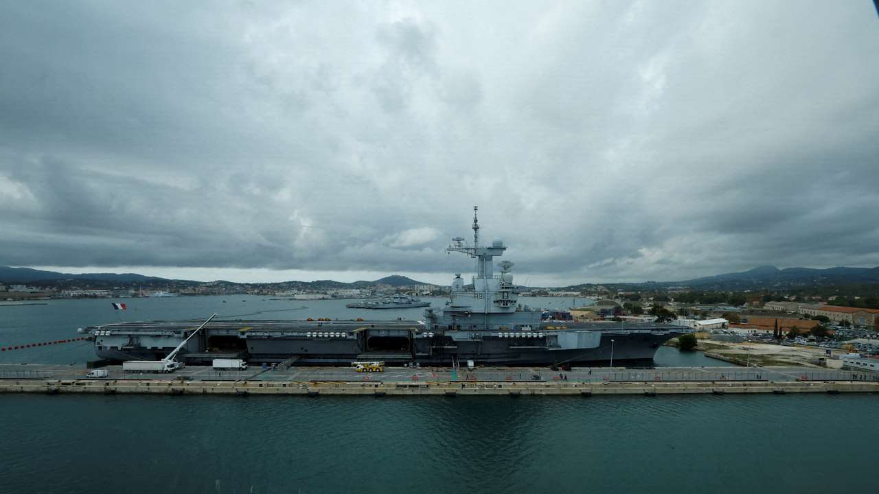 FILE PHOTO: French President Macron talks about France's defence strategy, in Toulon