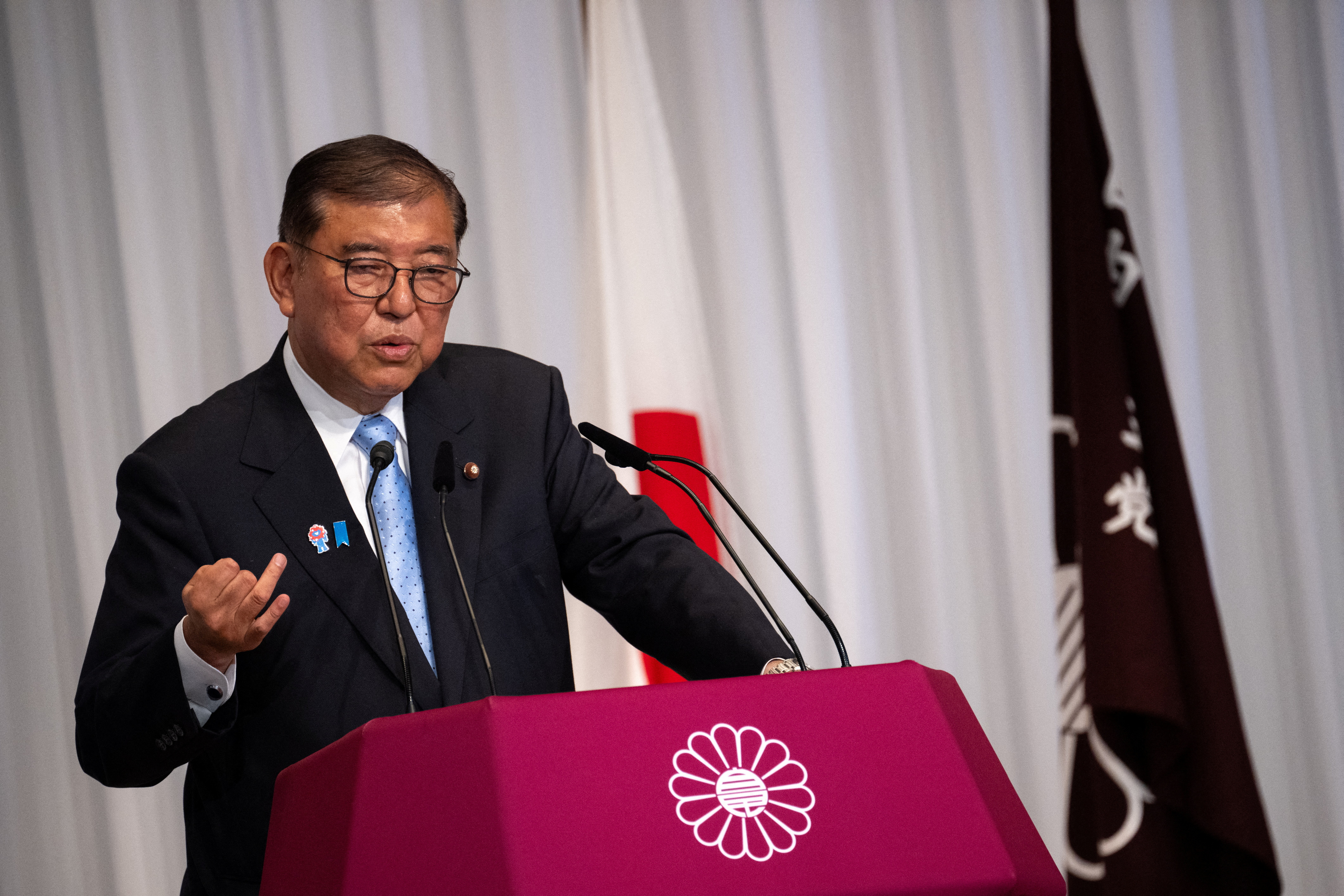 Japan's PM Ishiba holds press conference day after upper house election, in Tokyo