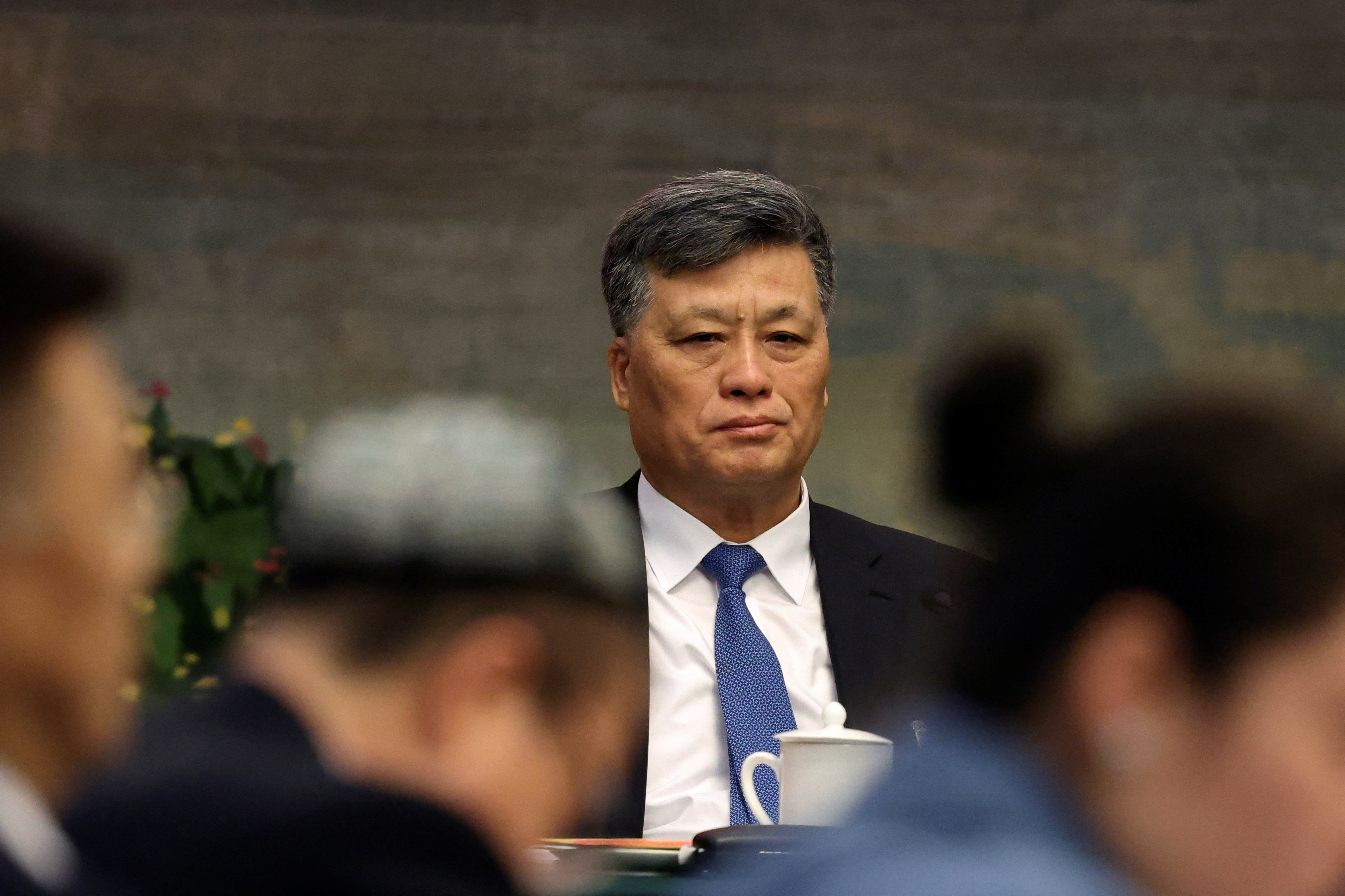Xinjiang Communist Party Secretary Ma Xingrui attends the Xinjiang delegation meeting on the sidelines of NPC in Beijing