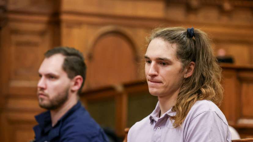 German left-wing activist, Maja T. appears at a court, in Budapest