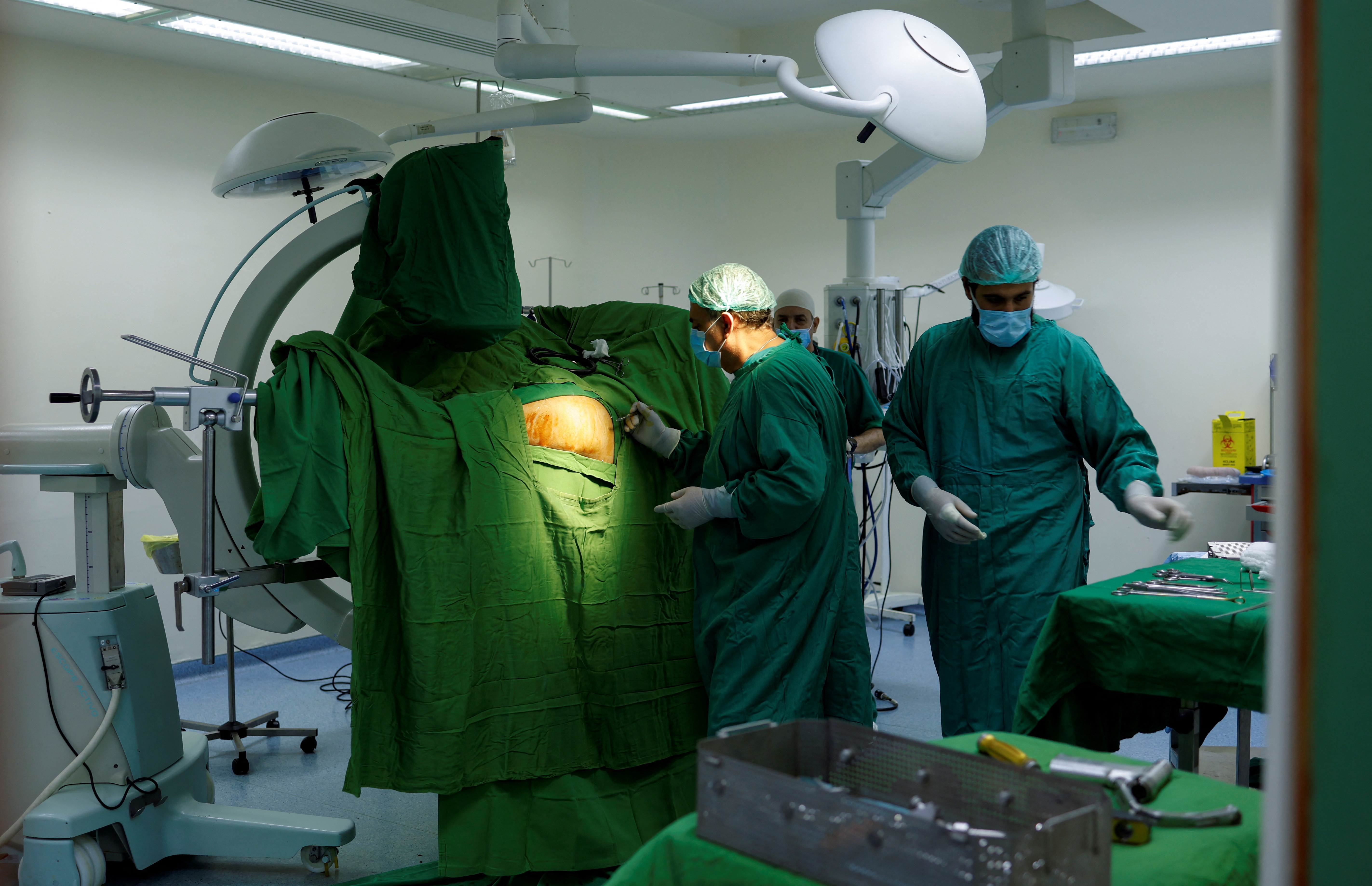 Doctor Moussa Abbas performs a surgery in Tebnin hospital
