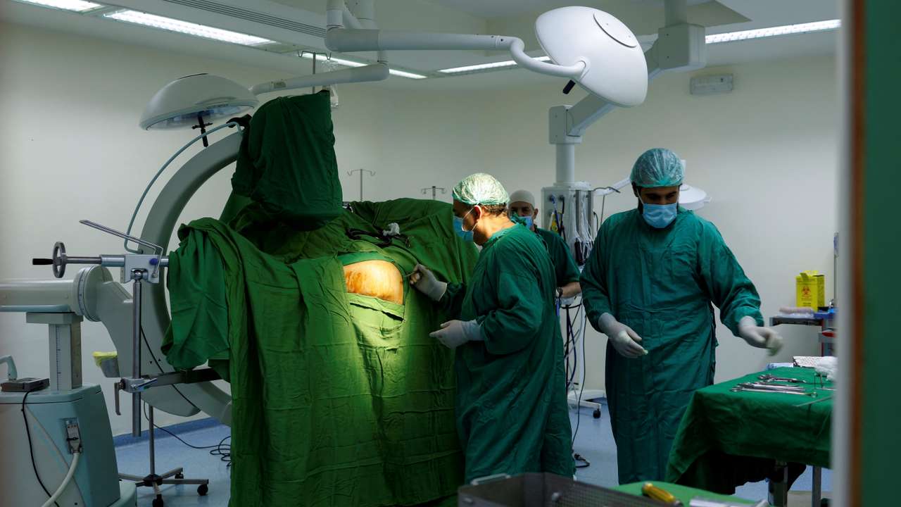 Doctor Moussa Abbas performs a surgery in Tebnin hospital