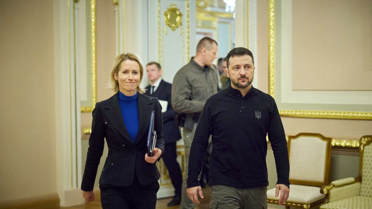 Ukraine's President Zelenskiy meets European Commission Vice-President Kallas, in Kyiv