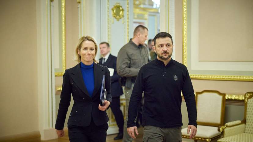 Ukraine's President Zelenskiy meets European Commission Vice-President Kallas, in Kyiv