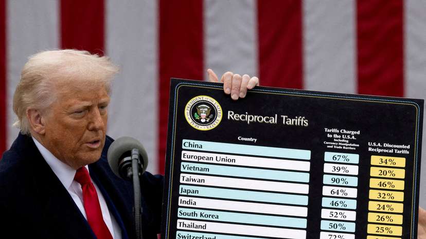 FILE PHOTO: U.S. President Trump delivers remarks on tariffs at the White House