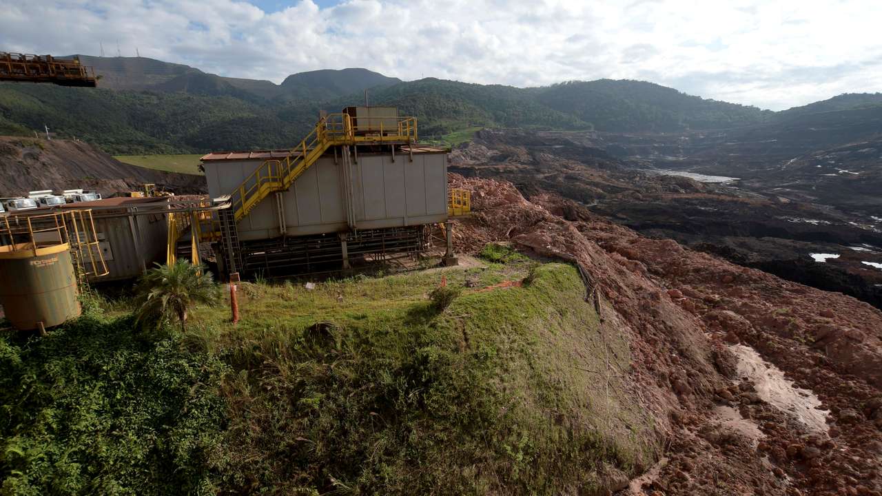 A view of a collapsed tailings dam owned by Brazilian mining company Vale in Brumadinho