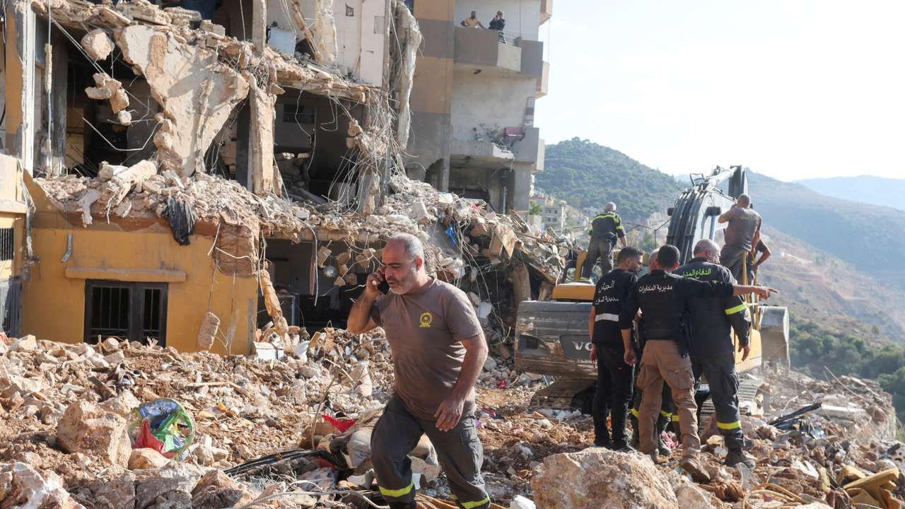 Aftermath of an Israeli strike on Barja