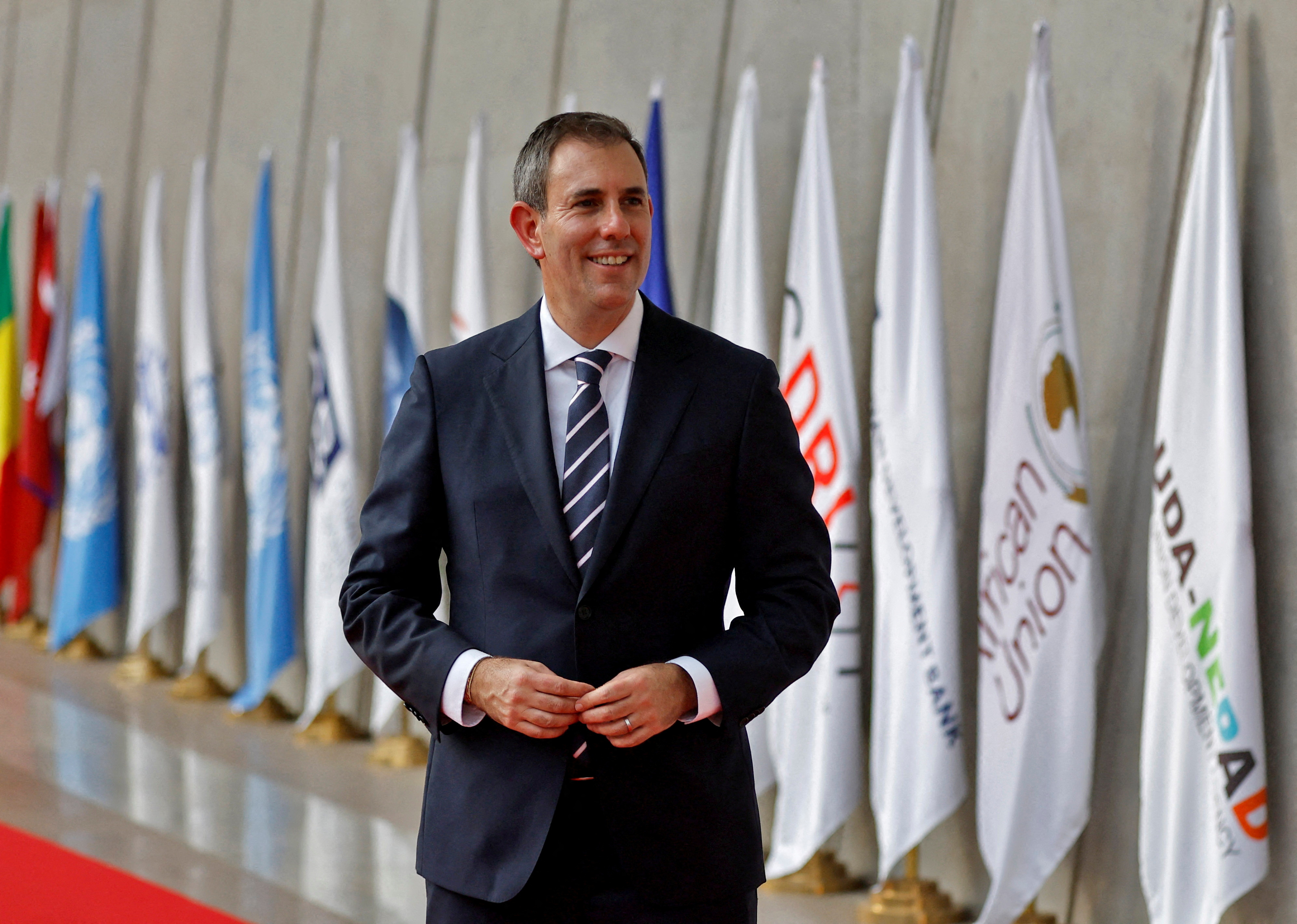 FILE PHOTO: Australian Treasurer Chalmers as he arrives to attend a G20 meeting in India