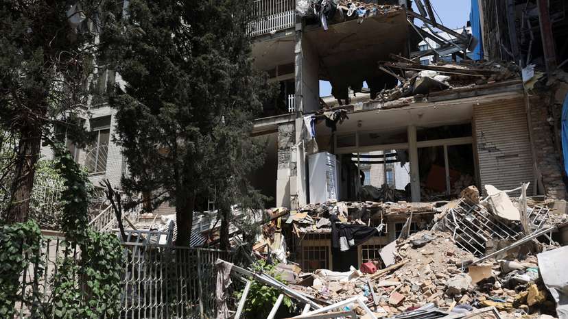 A view shows the damages of a residential building after the Israeli attacks on June, in Tehran