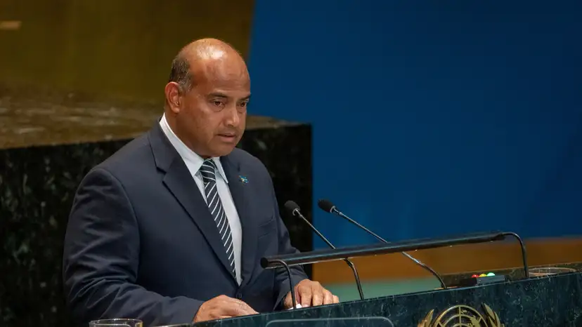 President of Nauru David Adeang addresses the  "Summit of the Future"  in the General Assembly hall at United Nations headquarters in New York City