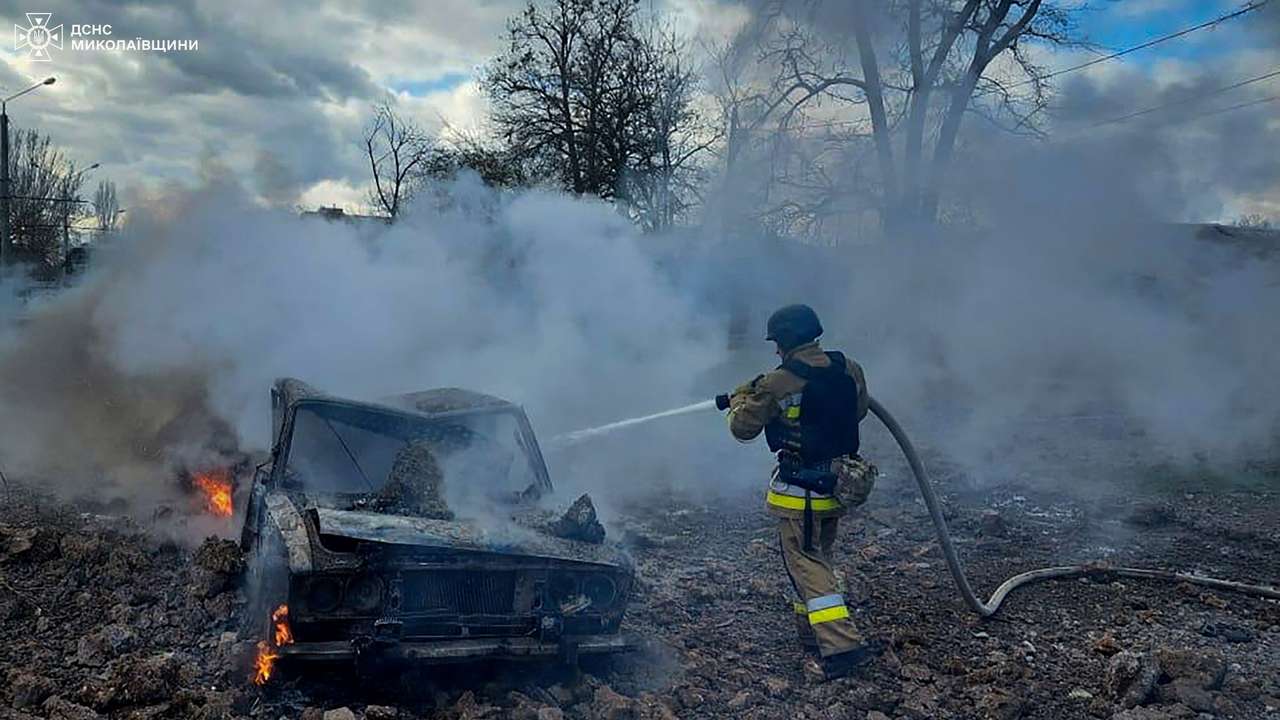 Aftermath of a Russian missile attack in Mykolaiv