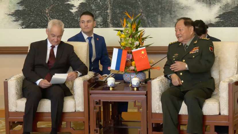 Russia's defence minister Belousov visits China