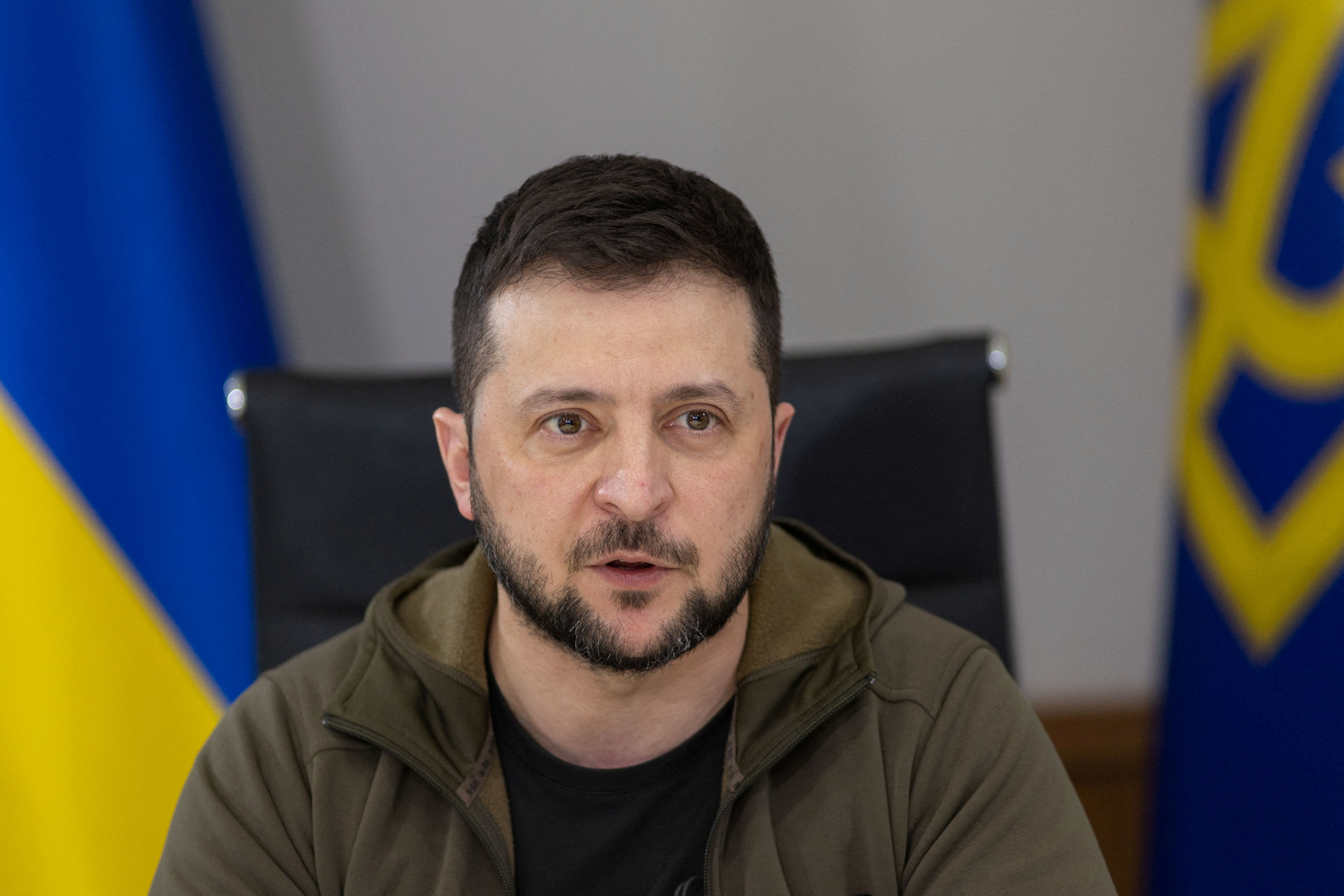 Ukraine's President Zelenskiy in Kyiv