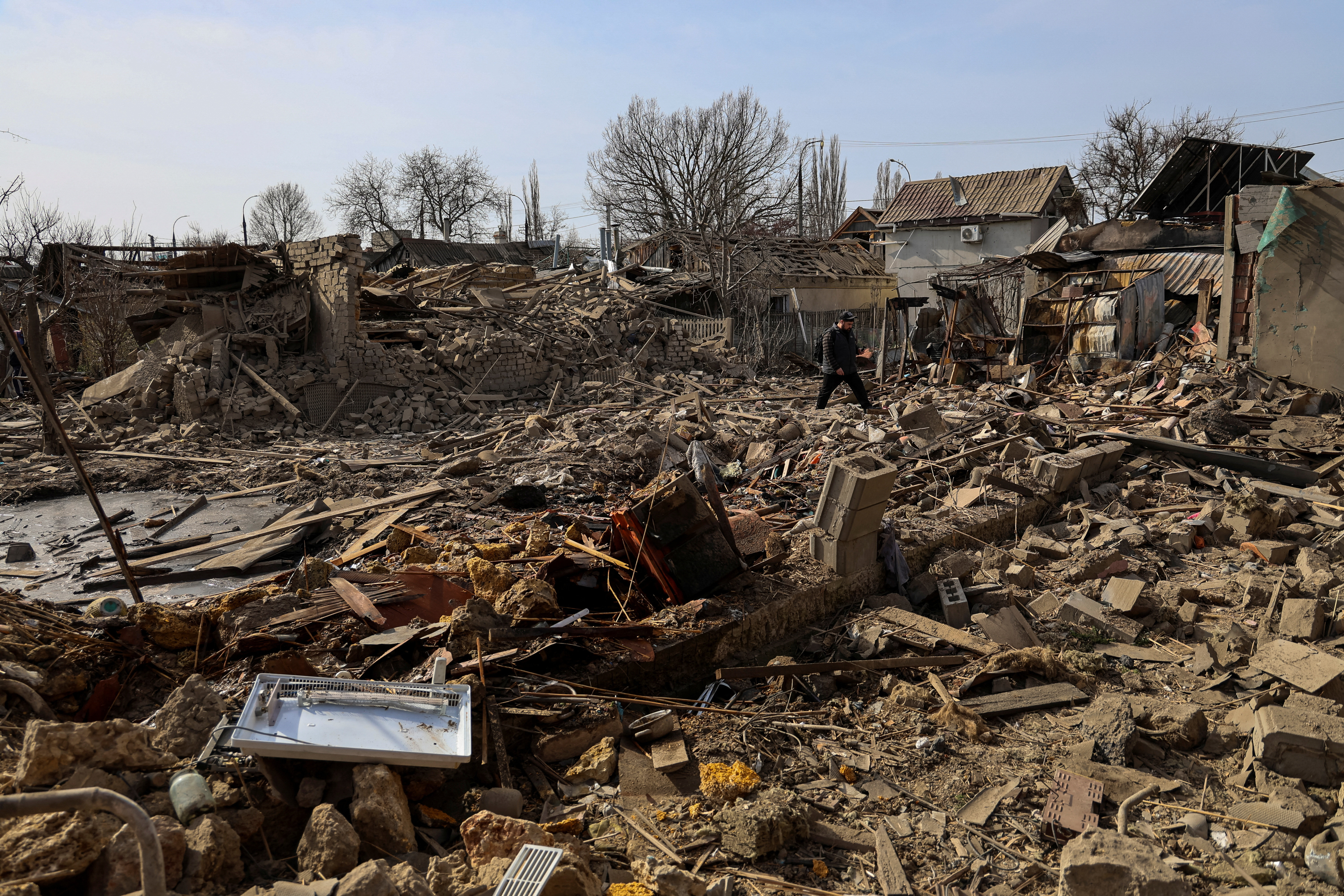 Aftermath of a Russian air strike in Kherson