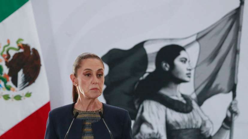 Mexico's President Sheinbaum attends an event marking the 87th anniversary of state oil company PEMEX in Mexico City