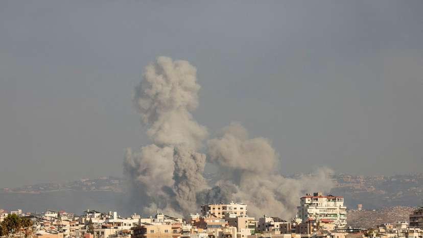 Smokes rise, amid ongoing cross-border hostilities between Hezbollah and Israeli forces, in Tyre
