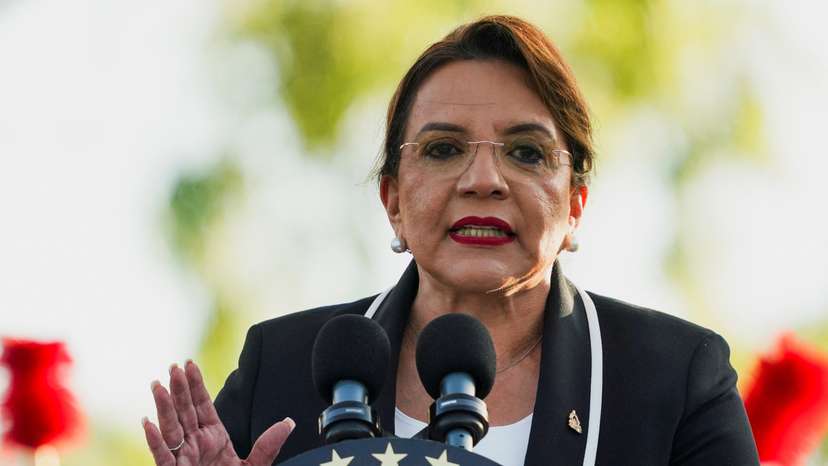 Honduras' President Xiomara Castro holds National Flag Day, in Tegucigalpa
