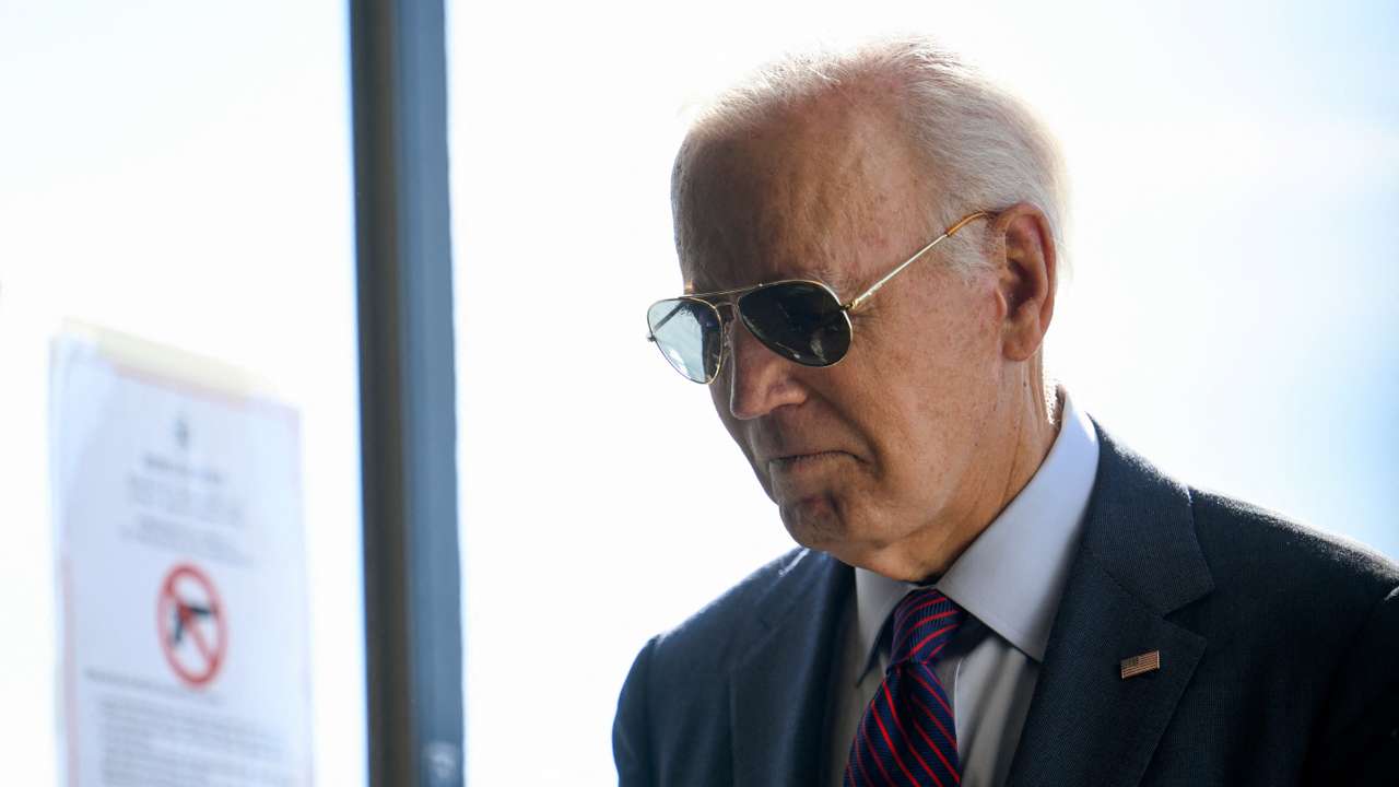 U.S. President Joe Biden votes in the 2024 presidential election, in New Castle