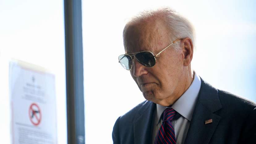 U.S. President Joe Biden votes in the 2024 presidential election, in New Castle