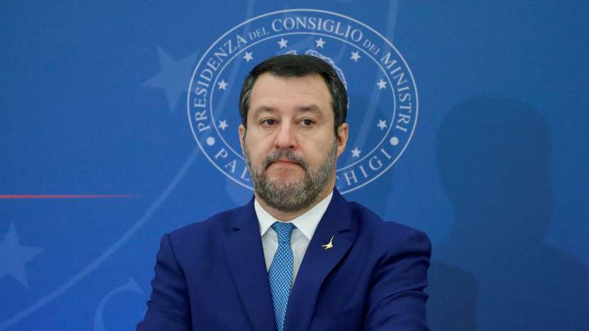 FILE PHOTO: Italian Deputy PM Salvini attends news conference in Rome