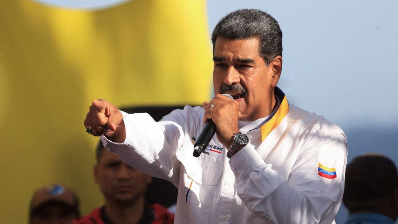Supporters of Venezuelan President Nicolas Maduro hold a march, in Caracas
