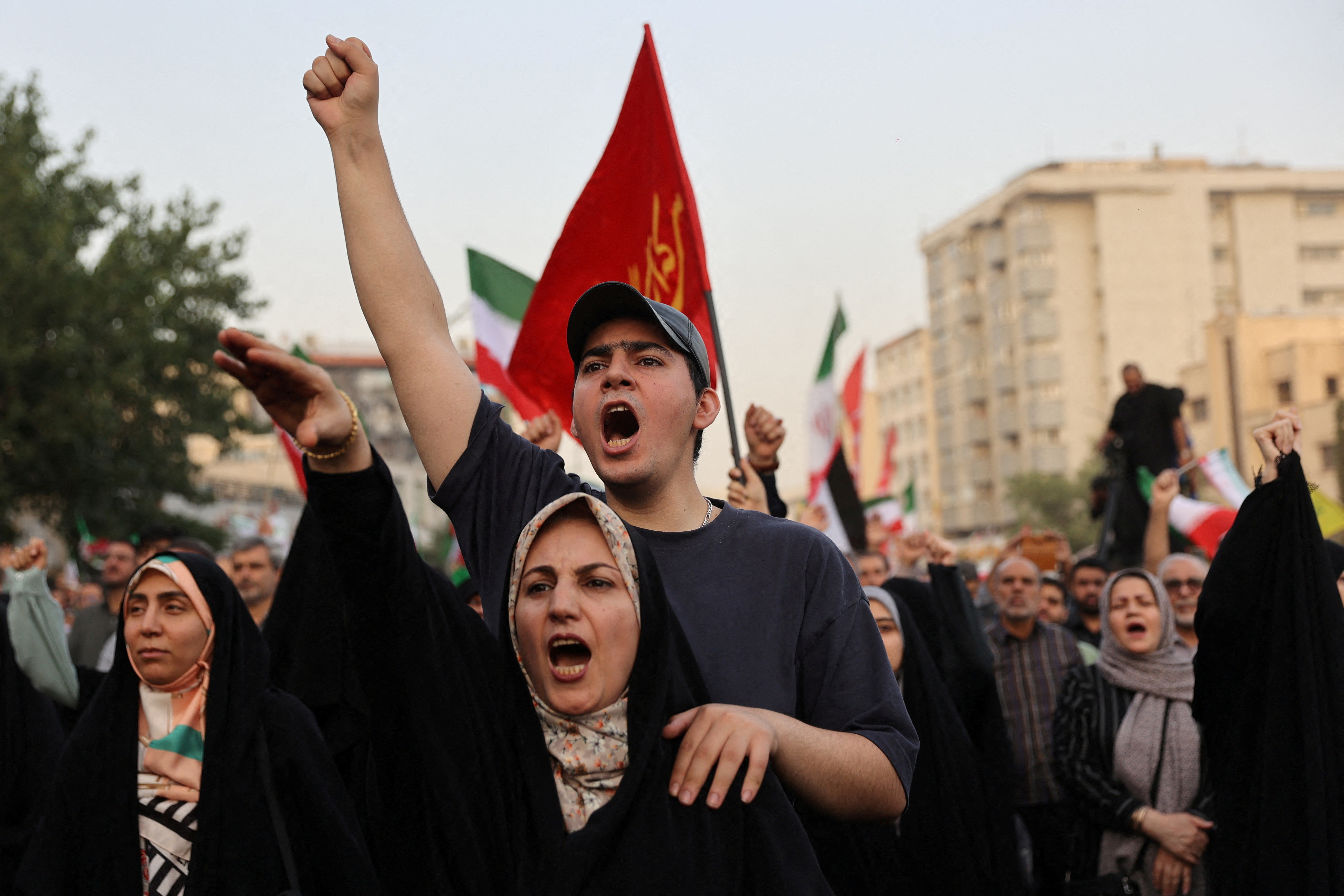 People gather to support Iran's Armed Forces amid the Iran-Israel conflict, in Tehran