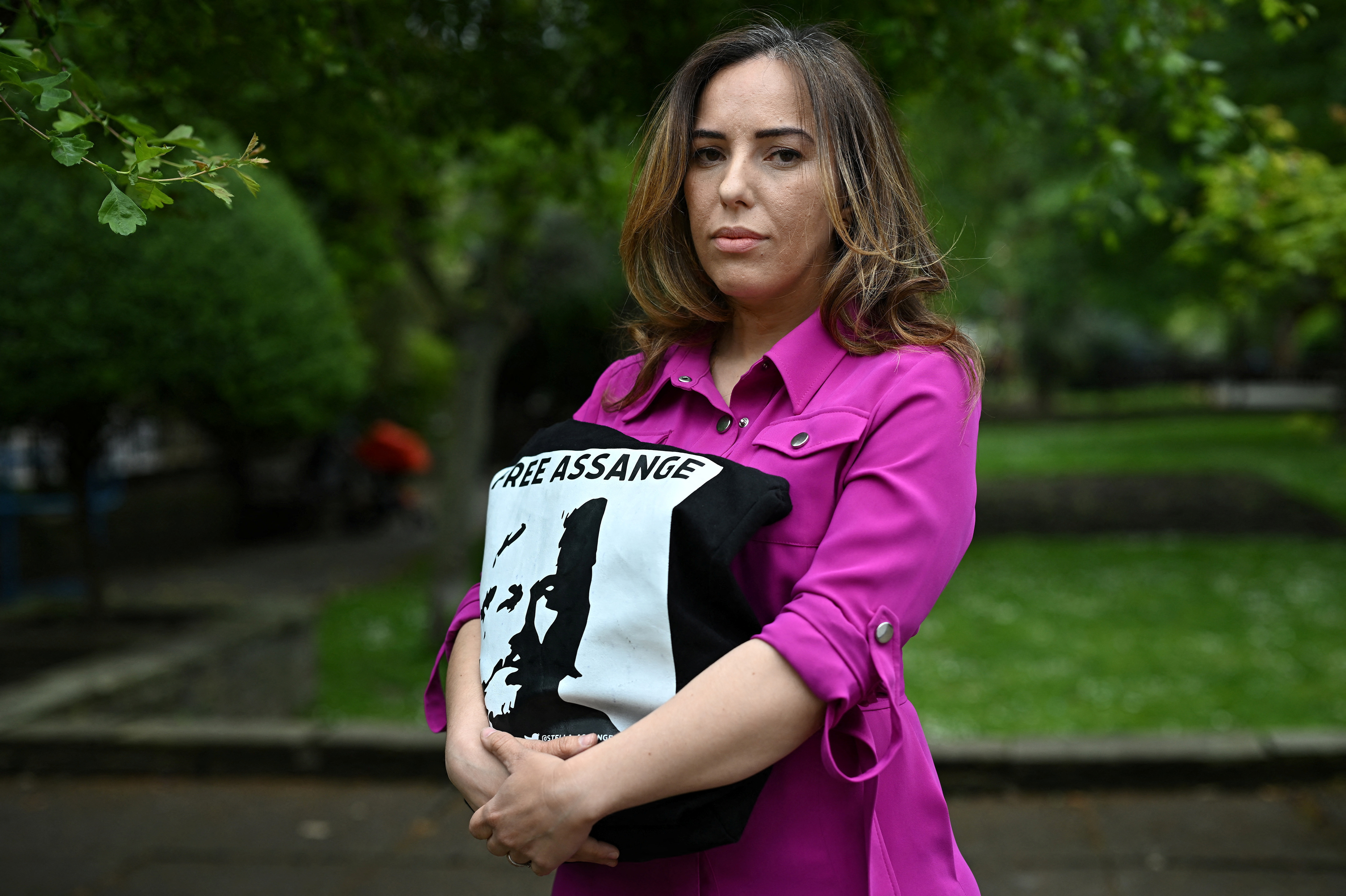 Stella Assange, who is married to Wikileaks founder Julian Assange, stands for a portrait in London