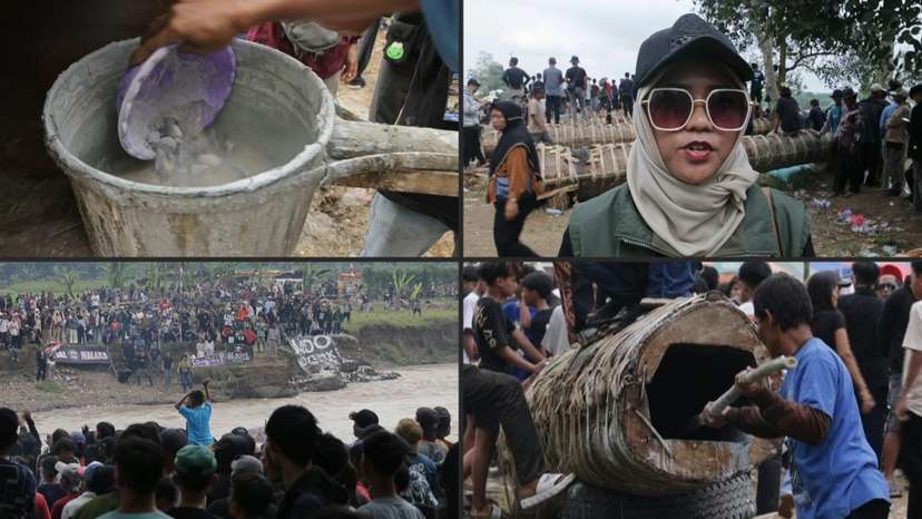 Wooden cannon festival in Indonesia