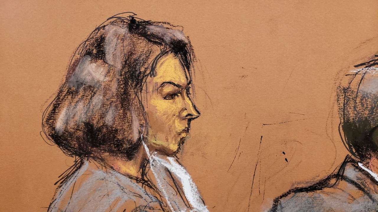 FILE PHOTO: Jeffrey Epstein associate Ghislaine Maxwell sits at the defense table