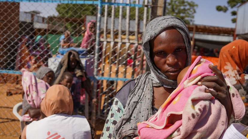 FILE PHOTO: Handout photograph of a woman and baby at the Zamzam displacement camp in North Darfur