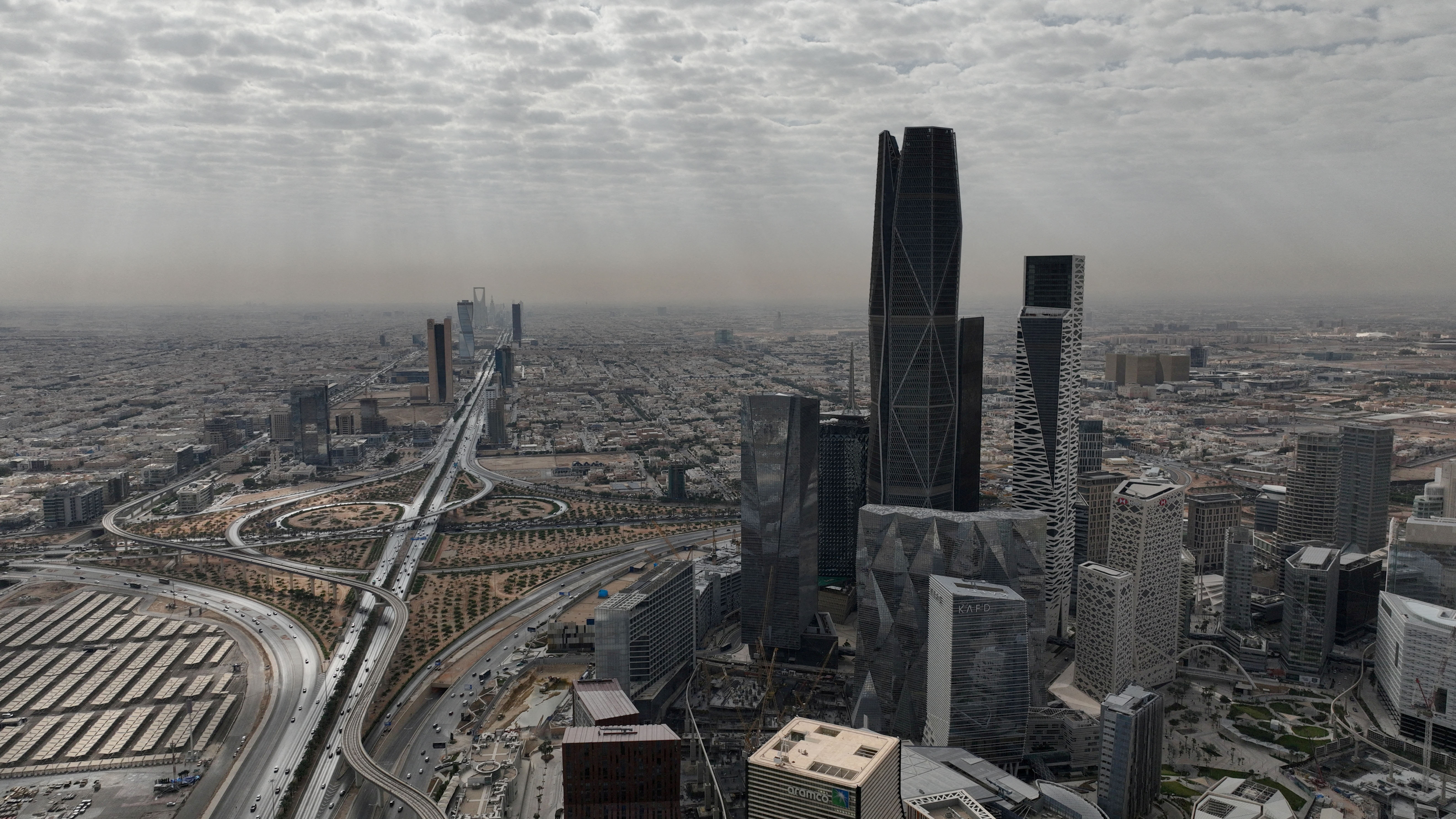 FILE PHOTO: A drone view shows cityscape in Riyadh