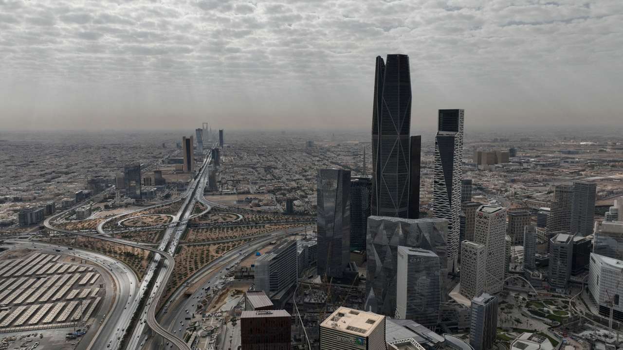 FILE PHOTO: A drone view shows cityscape in Riyadh
