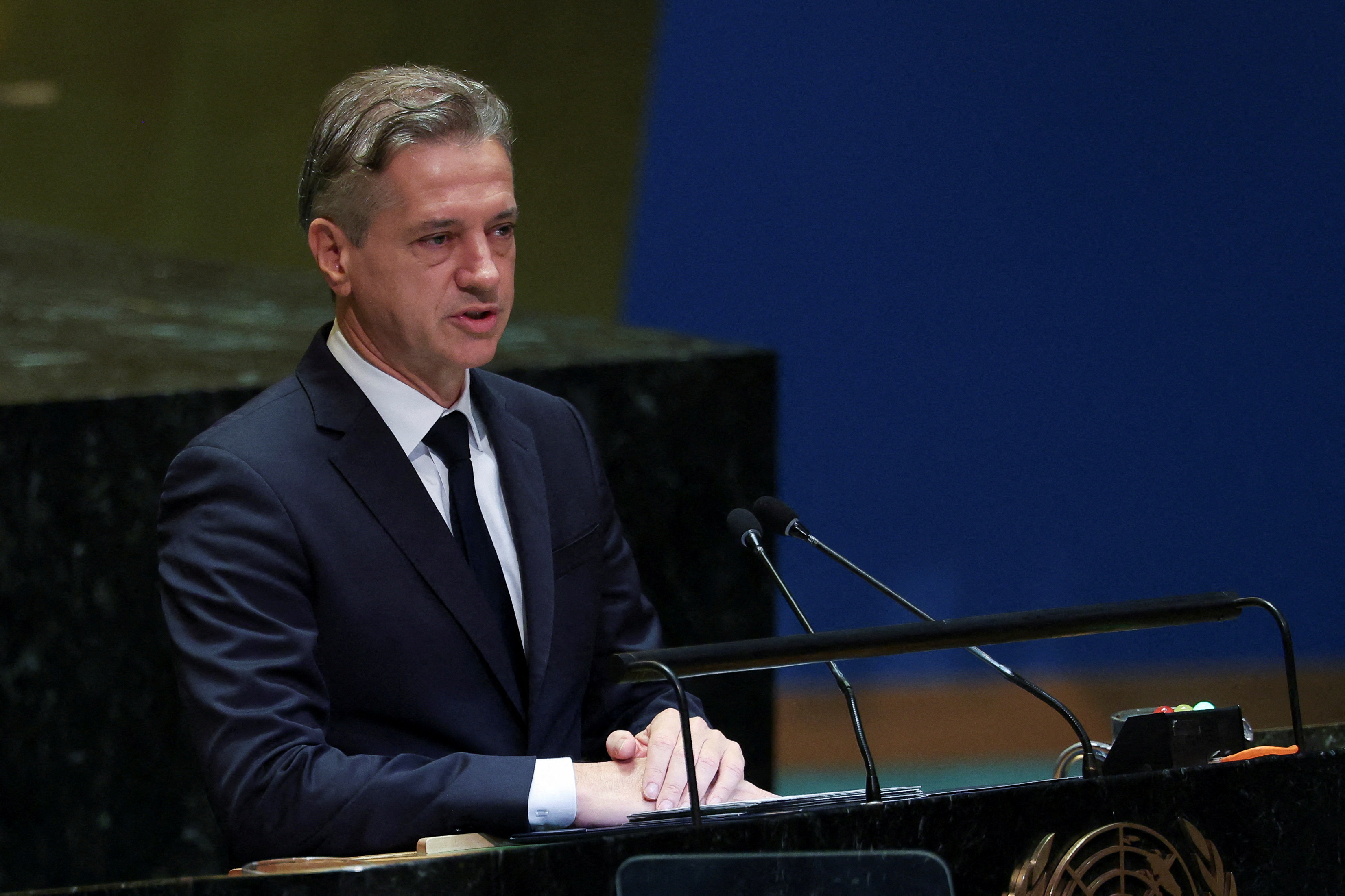 FILE PHOTO: World leaders take part in the 79th annual U.N. General Assembly high-level debate