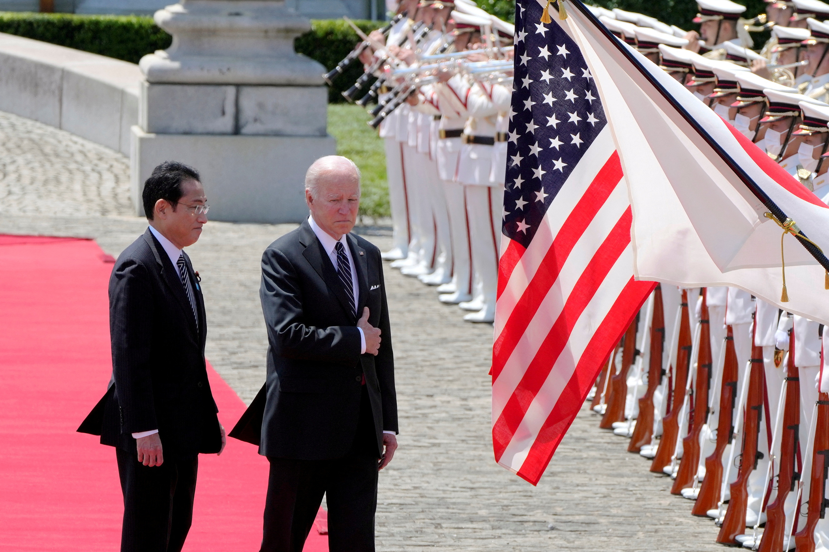FILE PHOTO: Welcome ceremony for U.S. President Joe Biden at the Akasaka Palace state guest house in Tokyo
